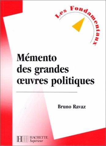 Couverture : Mémento des grandes oeuvres politiques