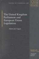 Couverture : The United Kingdom Parliament and European Union Legislation