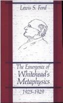 Couverture : The emergence of Whitehead's metaphysics, 1925-1929