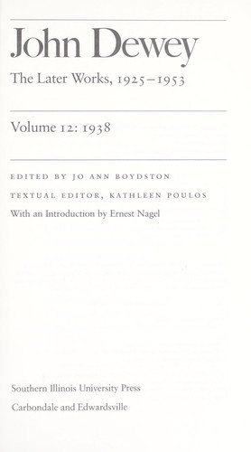 Couverture : John Dewey: The Later Works, 1925-1953