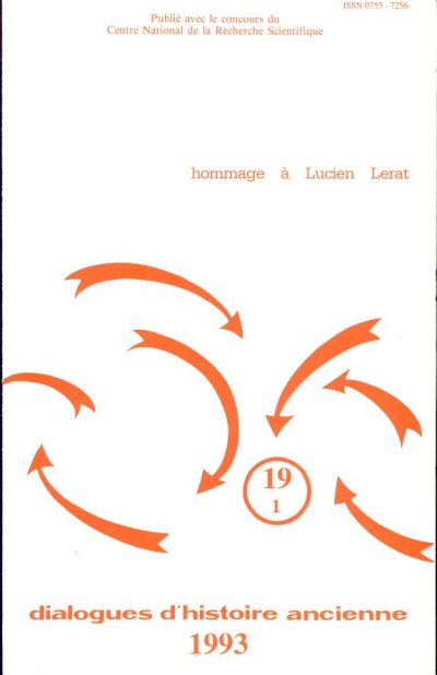 Couverture : Dialogues d'histoire ancienne. 19. 1, 1993