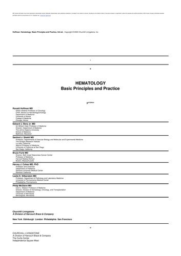 Couverture : Hematology: basic principles and practice