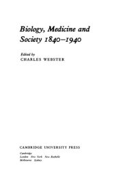 Couverture : Biology, medicine and society, 1840-1940
