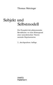 Couverture : Subjekt und Selbstmodell