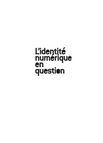Couverture : L'identité numérique en question