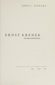 Couverture : Ernst Krenek