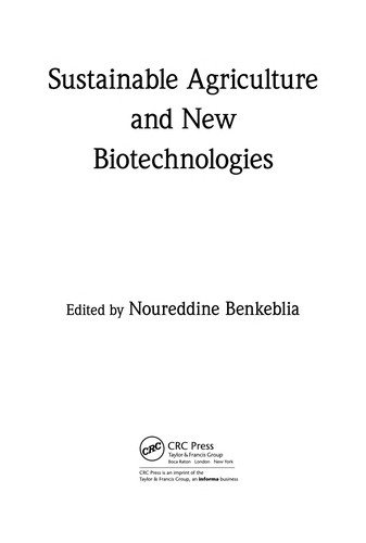 Couverture : Sustainable agriculture and new biotechnologies