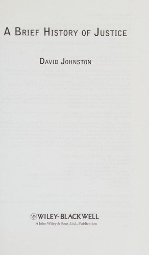 Couverture : A brief history of justice