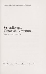 Couverture : Sexuality and Victorian literature