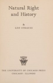 Couverture : Natural right and history