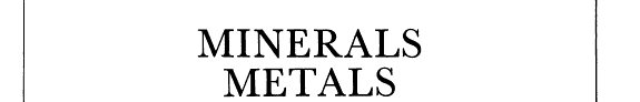 Couverture : Minerals, metals, glazing & man