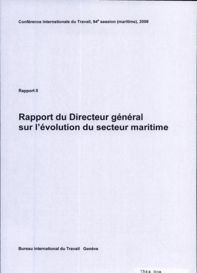 Couverture : Rapport du Directeur général sur l'évolution du secteur maritime