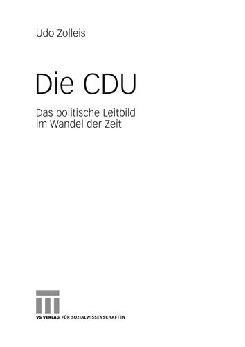 Couverture : Die CDU
