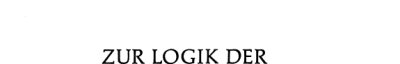 Couverture : Zur Logik der Kulturwissenschaften