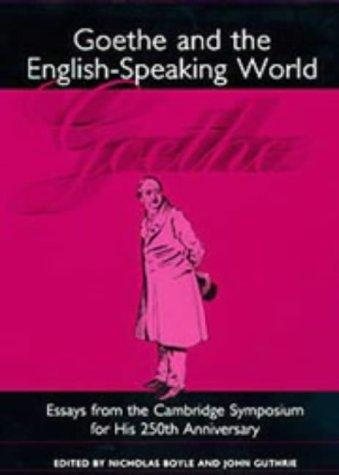 Couverture : Goethe and the English-speaking world