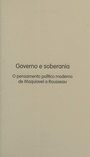 Couverture : Governo e soberania