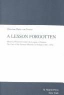 Couverture : A lesson forgotten