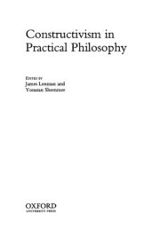 Couverture : Constructivism in Practical Philosophy