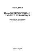 Couverture : Jean-Jacques Rousseau, l'au-delà du politique