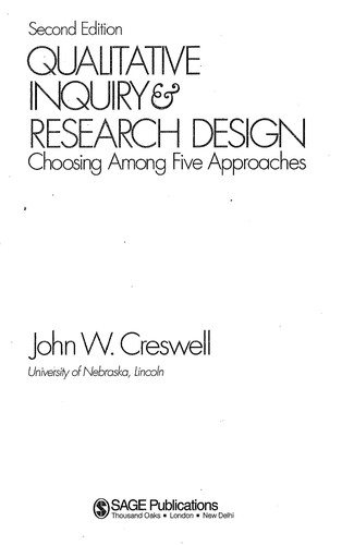 Couverture : Qualitative inquiry & research design