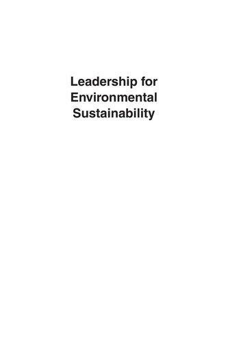 Couverture : Leadership for environmental sustainability