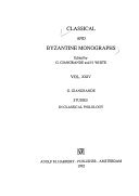 Couverture : Studies in classical philology