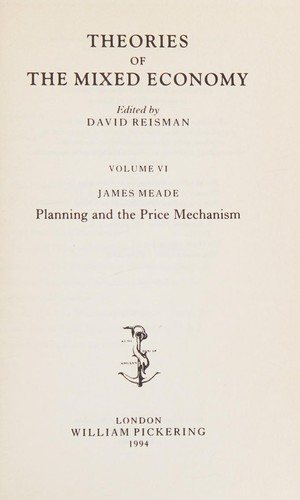 Couverture : Planning and the price mechanism