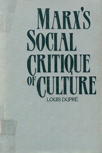 Couverture : Marx's social critique of culture