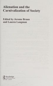 Couverture : Alienation and the Carnivalization of Society