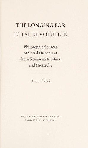 Couverture : The longing for total revolution
