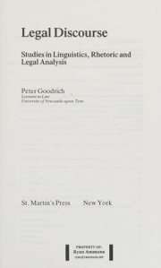Couverture : Legal discourse