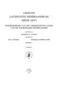 Couverture : Lexicon Latinitatis Nederlandicae Medii Aevi =