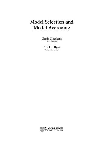 Couverture : Model selection and model averaging