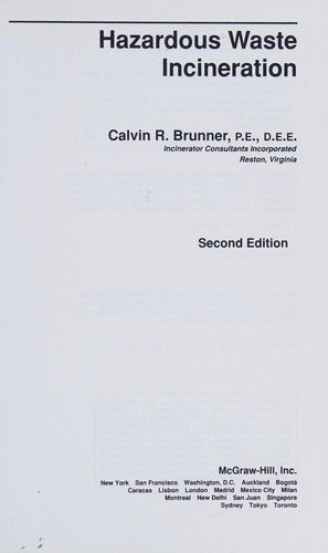 Couverture : Hazardous waste incineration