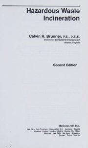 Couverture : Hazardous waste incineration