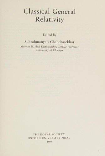 Couverture : Classical general relativity