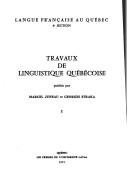 Couverture : Travaux de linguistique québécoise