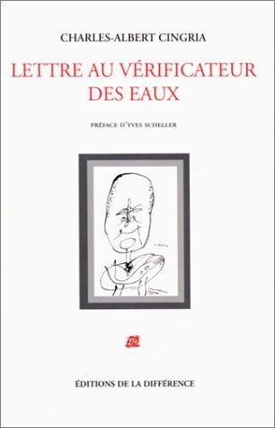 Couverture : Lettre au vérificateur des eaux