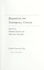 Couverture : Romanticism and contemporary criticism