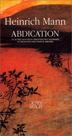 Couverture : Abdication et autres nouvelles