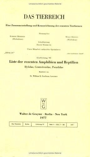 Couverture : Liste der rezenten Amphibien und Reptilien