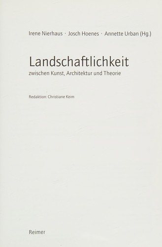 Couverture : Landschaftlichkeit