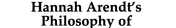 Couverture : Hannah Arendt's philosophy of natality