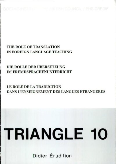 Couverture : The role of translation in foreign language teaching