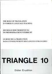 Couverture : The role of translation in foreign language teaching