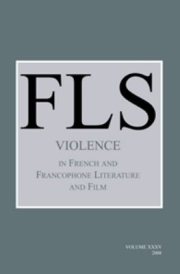 Couverture : Violence In French And Francophone Literature And Film