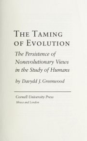 Couverture : The taming of evolution