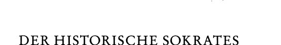 Couverture : Der Historische Sokrates