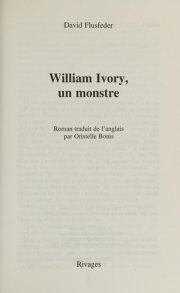 Couverture : William Ivory, un monstre