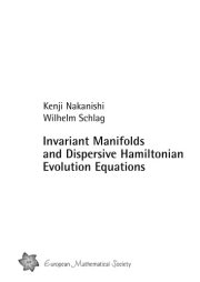 Couverture : Invariant manifolds and dispersive Hamiltonian evolution equations